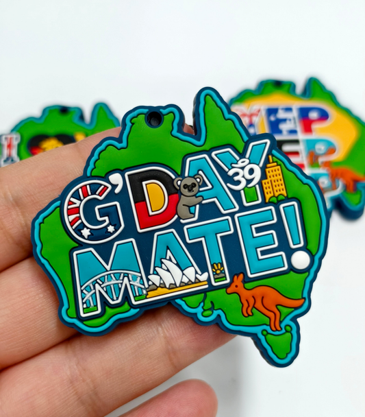 Aussie Magnet & Keyring Gift Pack – “G’Day Mate” & “I Love Australia” | 369 OZSouvenirs 🇦🇺